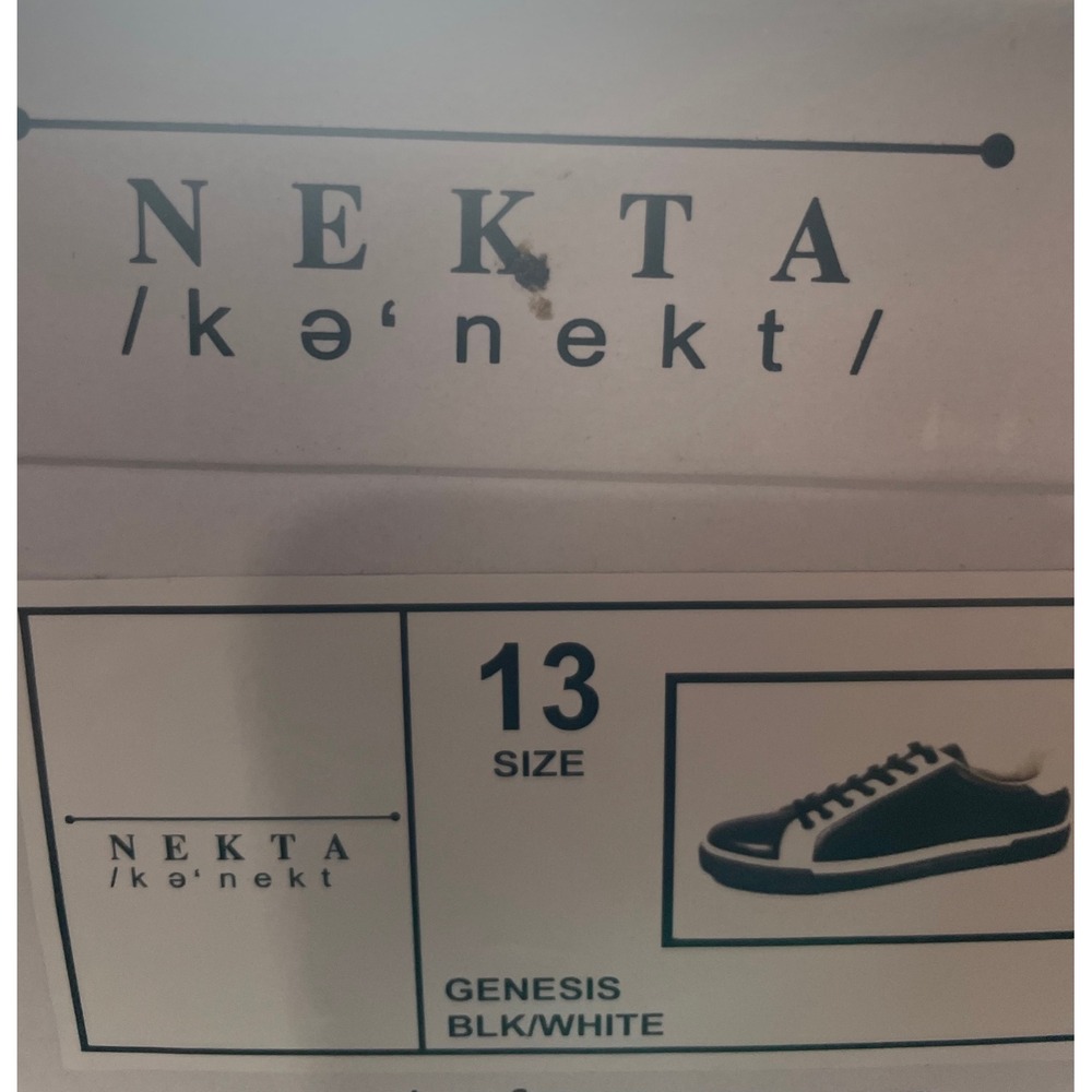 Nekta Genesis Mens Size 13 Black White Leather Low Top Sneakers Shoes - Picture 6 of 6